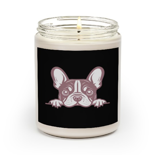 French Bulldog Frenchie Sweet Face Pink Scented Candles