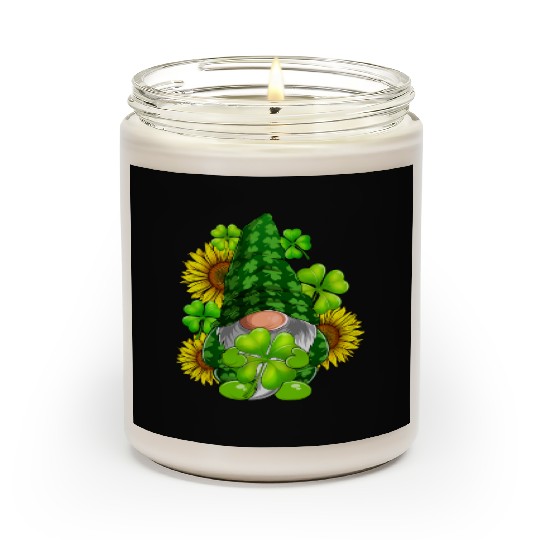 Cute Gnome Sunflower Happy St Patricks Day Scented Candles