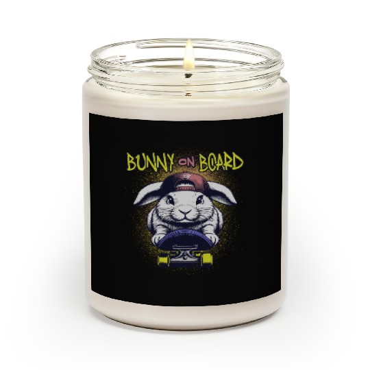 Bunny on Board Street Style Skateboarding Rabbit Scented Candles