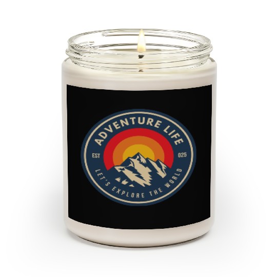 Adventure Life Mountain Motivational Quote Scented Candles