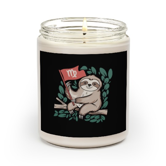 Charming Virgo Zodiac Sloth Embracing the Stars Scented Candles