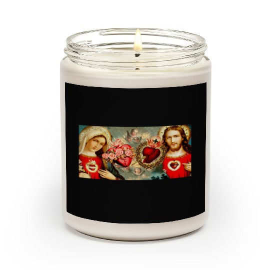 Sacred Heart and Immaculate Heart Jesus and Mary Scented Candles