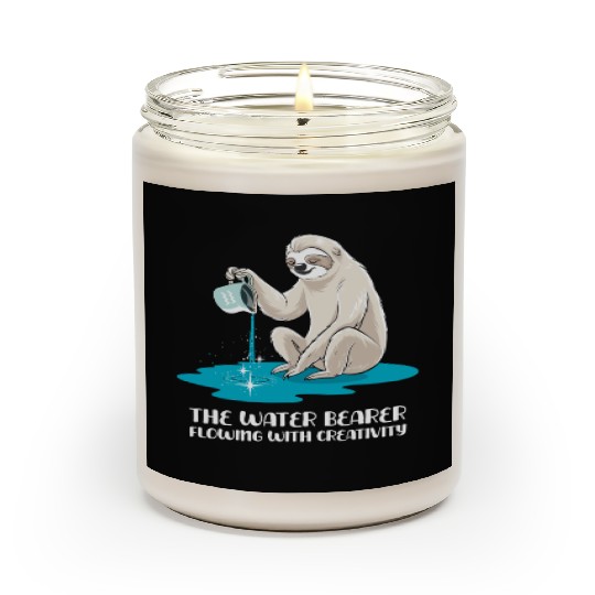 Aquarius Zodiac Sloth: The Water Bearer Flowing Scented Candles