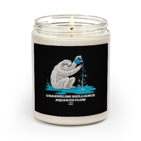 Channeling Brilliance Aquarius Zodiac Sloth Flow Scented Candles