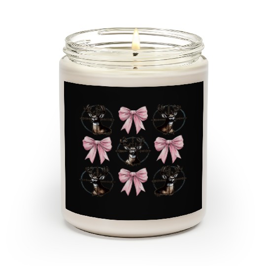 Coquette Bow Deer Hunting Hunter Pink Ribbon Mom Scented Candles