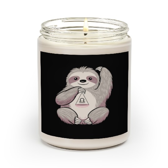 Libra Zodiac Sloth Balancing Symbol Charm Scented Candles