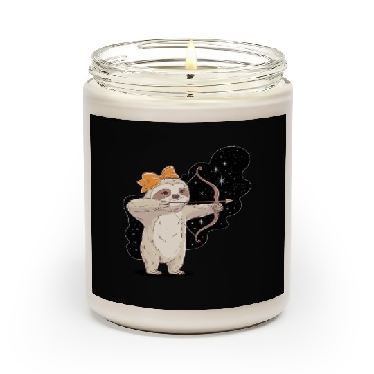Sagittarius Zodiac Sloth Bow and Stars Scented Candles