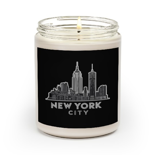 New York City Skyline Art Deco Style Iconic Scented Candles