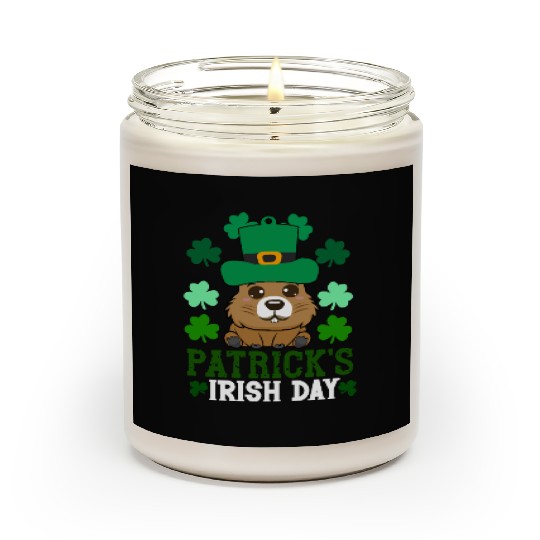 Patrick's day , irish day , capybara Scented Candles