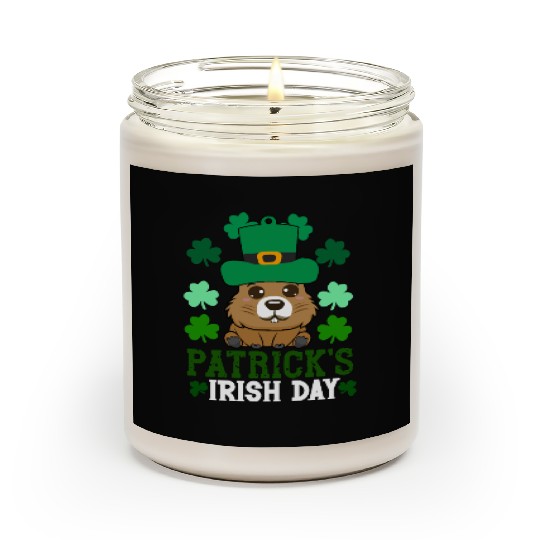Patrick's day , irish day , capybara Scented Candles