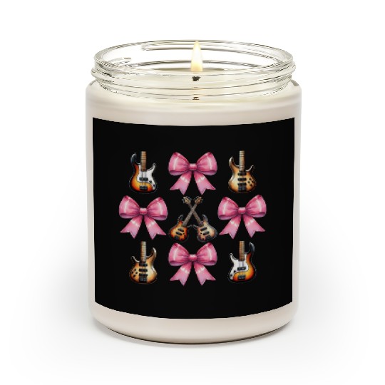 Coquette Bow Bass Player Bassist Guitarist Guitar Scented Candles