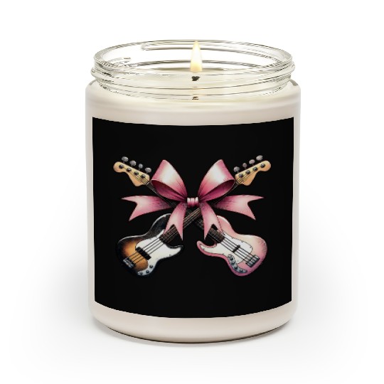 Coquette Bow Bass Player Bassist Guitarist Guitar Scented Candles