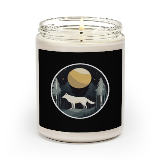 Lone Wolf Under Moonlit Sky Scented Candles