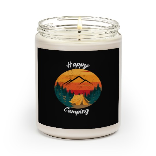 Happy Camping Scented Candles Hiking Mountain Adventure