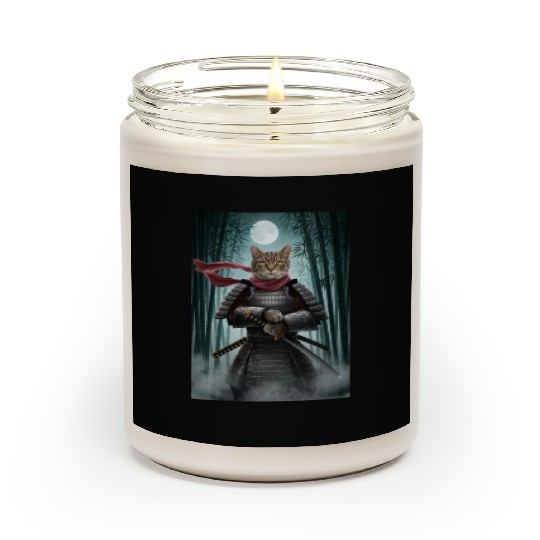 Japanese Cat Samurai Cat Scented Candles