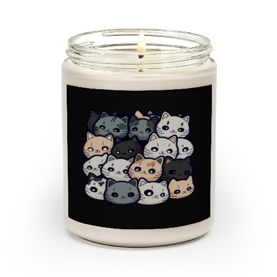 Cute Cat Pile: Adorable Kittens Stack Scented Candles