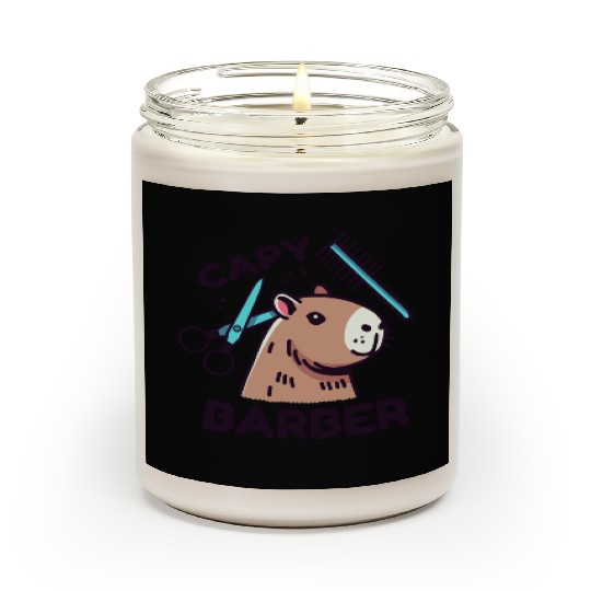 Capy-Barber: Funny Capybara Pun Scented Candles