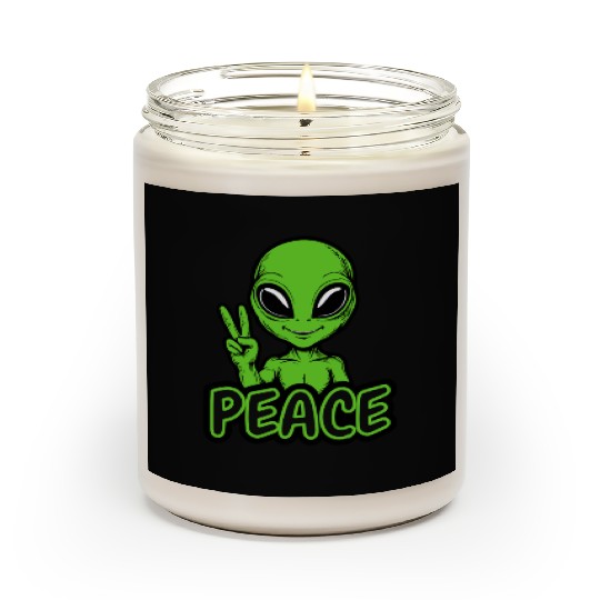 Grey Alien Peace Scented Candles