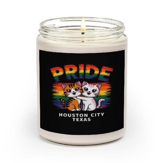 Pride Month Houston City Texas USA Rainbow Flag LG Scented Candles