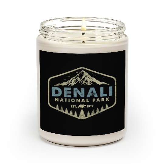Retro Denali National Park Mountains Nature Hiking Scented Candles