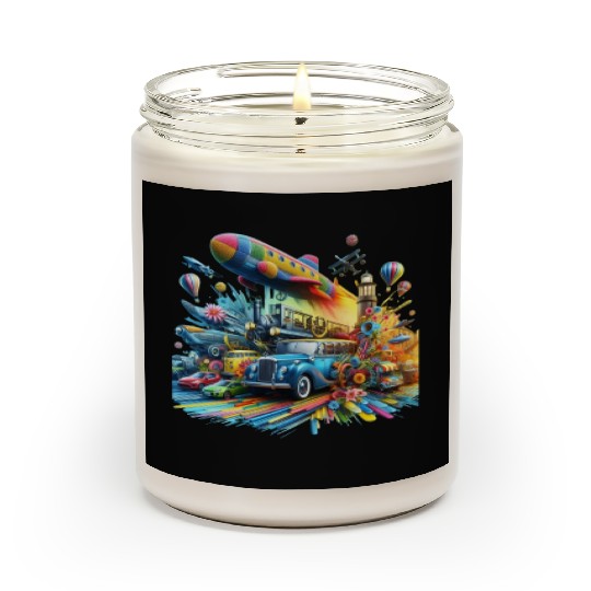 Multi-Colored Vehicles Scented Candles