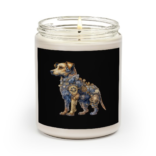 Steampunk Fantasy Labrador Puppy Dog Scented Candles