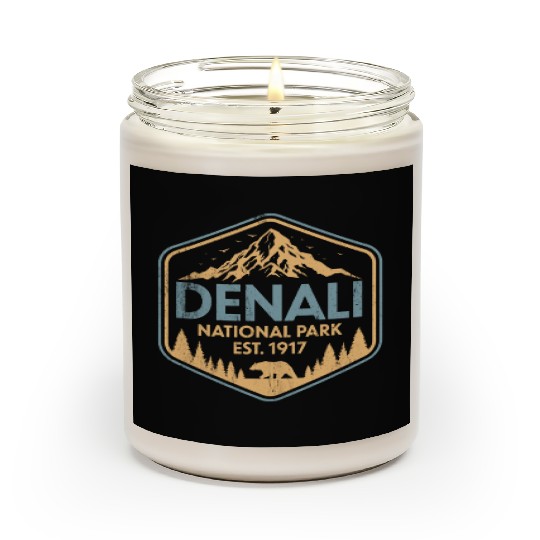 Retro Denali National Park Mountains Nature Scented Candles