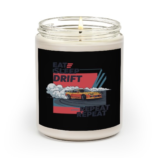 Eat Sleep Drift Repeat Scented Candles – Neon JDM Car Raci