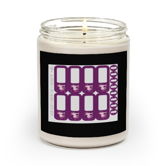 DIY School Sticker - Fantasy Unicorn Purple - 16 Scented Candles