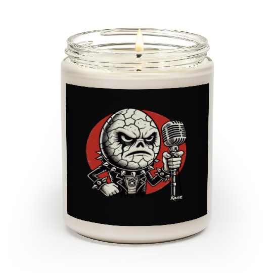 Angry Punk rock music Egg with Mic Scented Candles