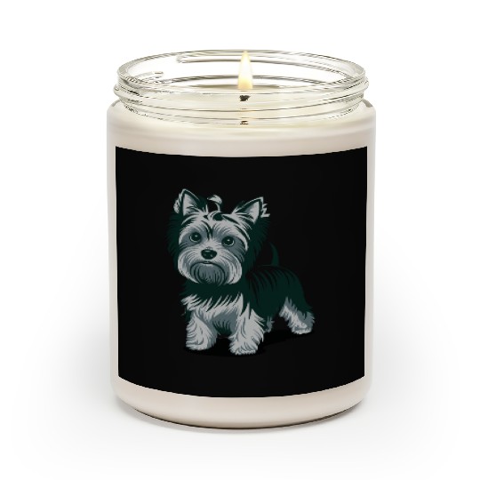 Adorable Yorkshire Terrier Art for Dog Lovers Scented Candles