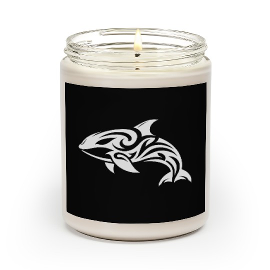 Sleek Elegant Orca T Tattoo Style Scented Candles