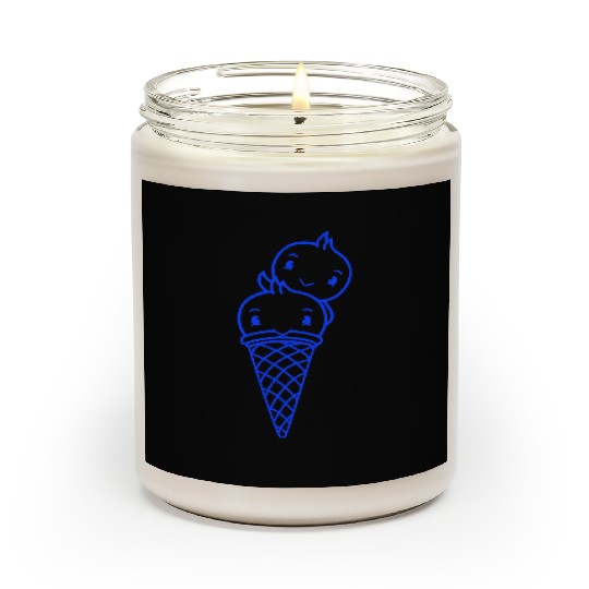 Two Birds Ice Cream Waffle Scoops Greeting Waving Scented Candles