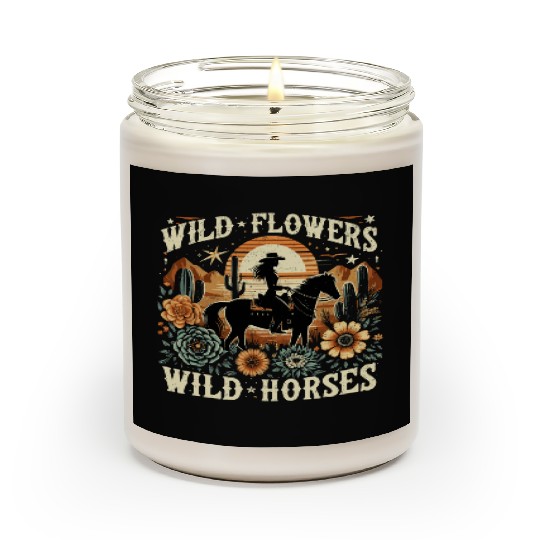 Retro Southern Sunset Cowgirl Wild Flowers Wild Ho Scented Candles