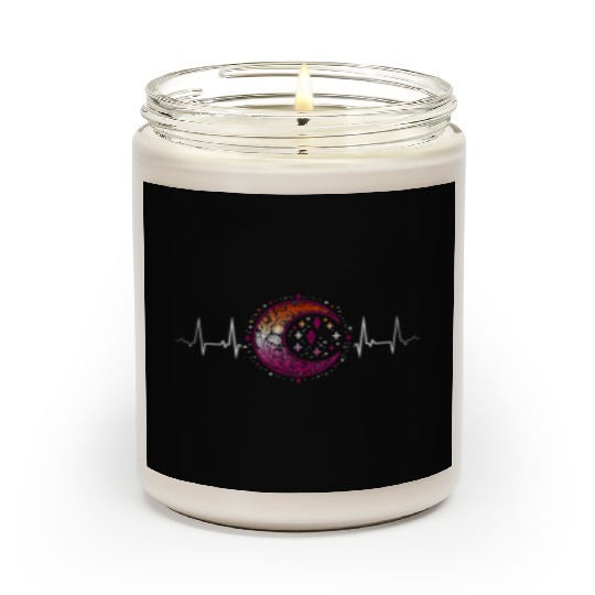 Lesbian Heartbeat Celestial Moon Pride Aesthetic Scented Candles