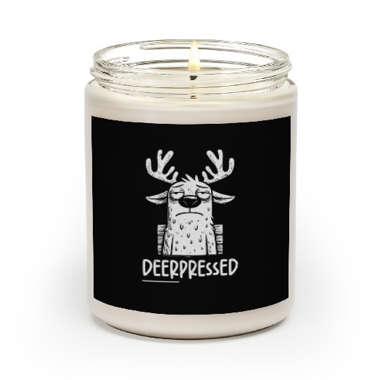 Deerpressed Tired Deer Sarcastic Novelty Funny Hum Scented Candles