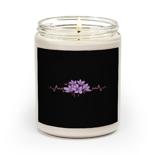 Lesbian Heartbeat Violet Flower Love Pride Art Scented Candles