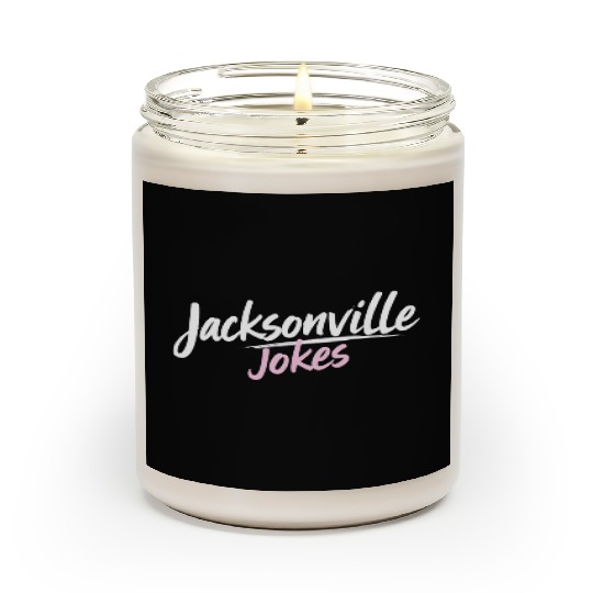 Jacksonville Jokes Brushstroke Text Design in Pink Scented Candles