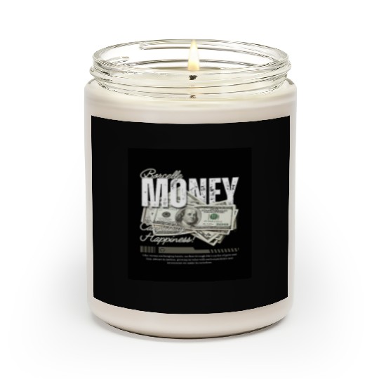 White and Grey Vintage Money Streetwear Scented Candles