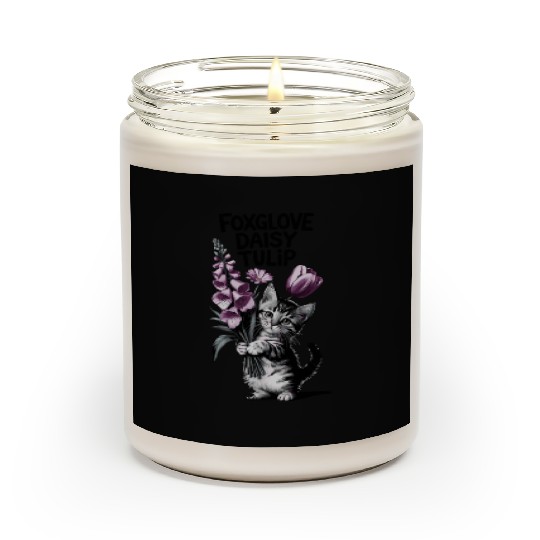Subtle Floral Anti Trump Flowers Foxglove Daisy Scented Candles