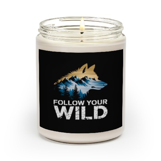 Follow Your Wild Adventure Mountain Wolf Scented Candles