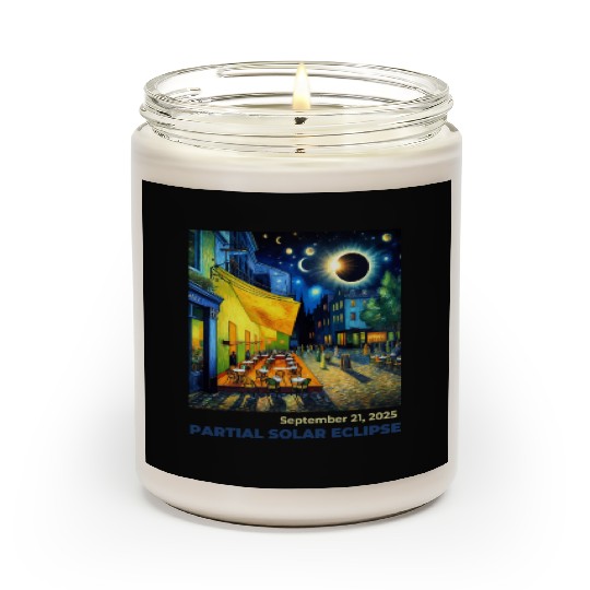 Partial Solar Eclipse Night Scene Art September Scented Candles