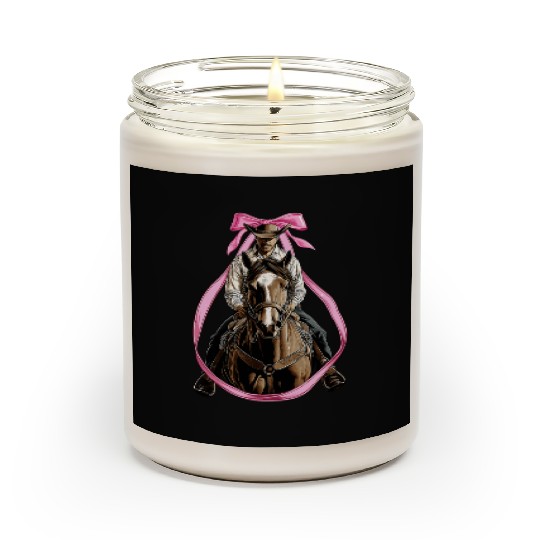 Coquette Bow Rodeo Barrel Racer Barrel Racing Mom Scented Candles