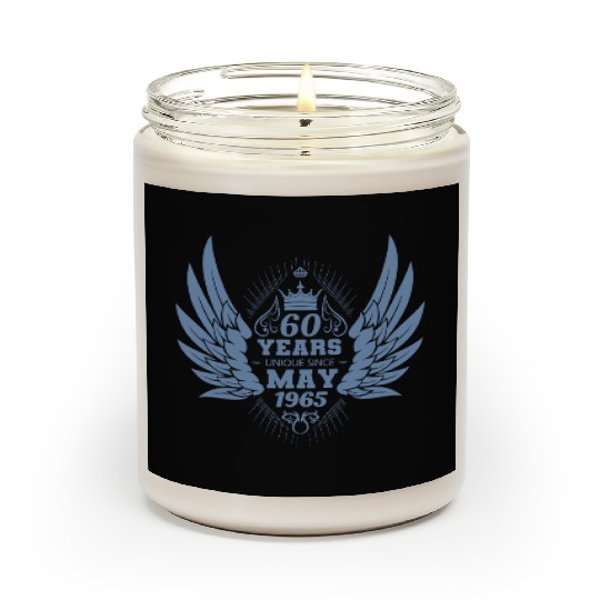 60th birthday angel wings unique since May 1965 Scented Candles
