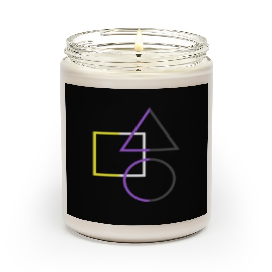 Nonbinary Pride Shapes Triangle Circle Square Scented Candles