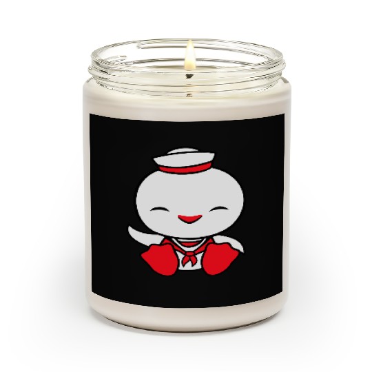 Duck sailor sailor hat waving happily fisherman Scented Candles