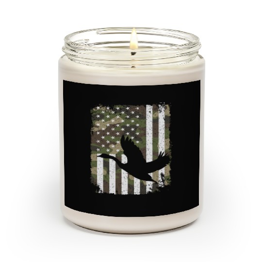 Goose Hunting Camo US Flag For Hunter Camouflage Scented Candles