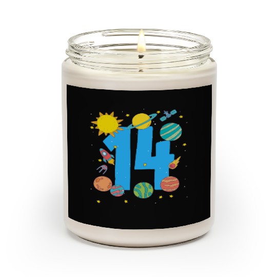 Space Adventure Number 14 Birthday Scented Candles