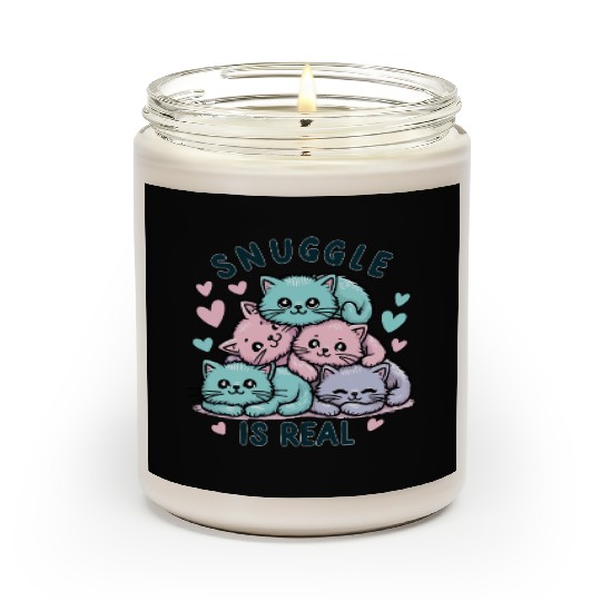 Snuggle is Real - Pastel Kitten Cuddle-Pile Scented Candles