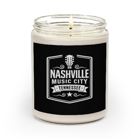 Nashville Music City Guitar Tennessee Scented Candles